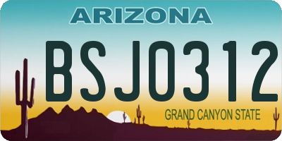 AZ license plate BSJ0312