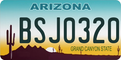 AZ license plate BSJ0320