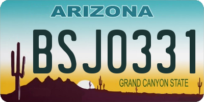 AZ license plate BSJ0331