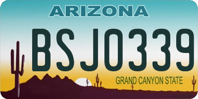 AZ license plate BSJ0339