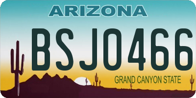 AZ license plate BSJ0466