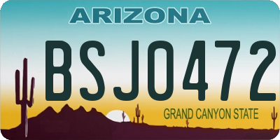 AZ license plate BSJ0472