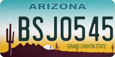 AZ license plate BSJ0545