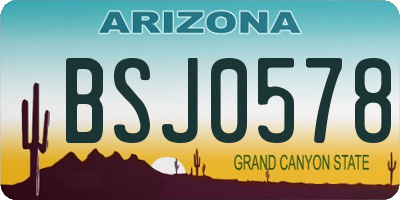 AZ license plate BSJ0578