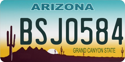 AZ license plate BSJ0584