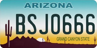AZ license plate BSJ0666