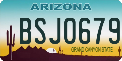 AZ license plate BSJ0679