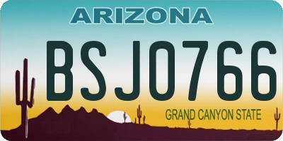 AZ license plate BSJ0766