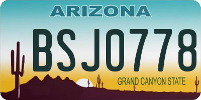 AZ license plate BSJ0778