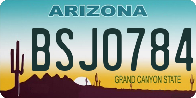 AZ license plate BSJ0784