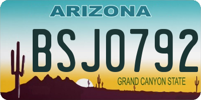AZ license plate BSJ0792