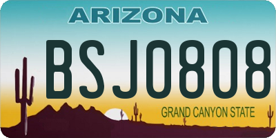 AZ license plate BSJ0808