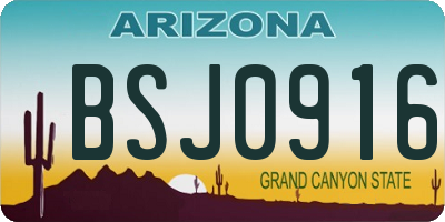AZ license plate BSJ0916