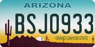 AZ license plate BSJ0933