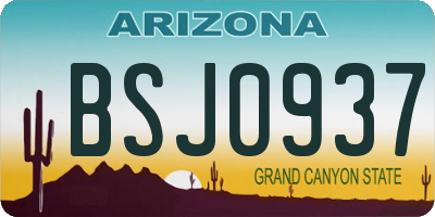 AZ license plate BSJ0937