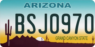 AZ license plate BSJ0970