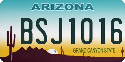 AZ license plate BSJ1016