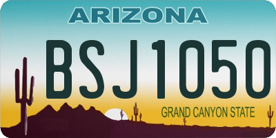 AZ license plate BSJ1050