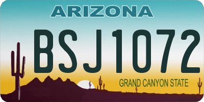 AZ license plate BSJ1072