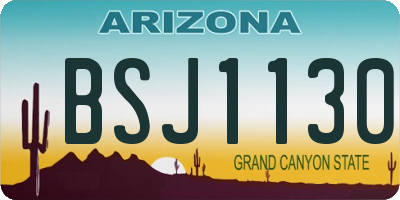 AZ license plate BSJ1130