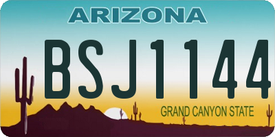 AZ license plate BSJ1144
