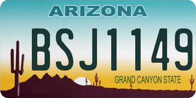 AZ license plate BSJ1149