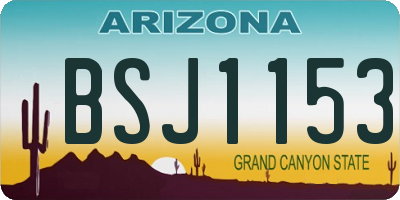 AZ license plate BSJ1153