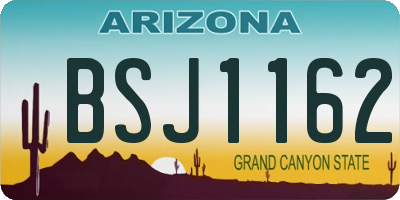 AZ license plate BSJ1162