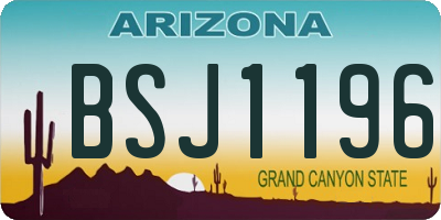 AZ license plate BSJ1196