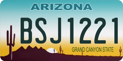 AZ license plate BSJ1221
