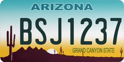 AZ license plate BSJ1237