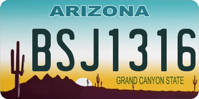 AZ license plate BSJ1316