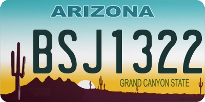 AZ license plate BSJ1322
