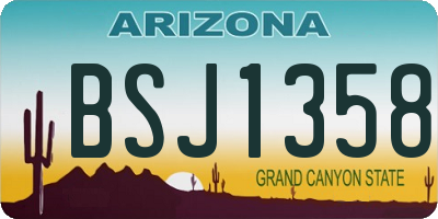 AZ license plate BSJ1358