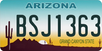 AZ license plate BSJ1363