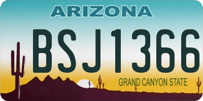 AZ license plate BSJ1366
