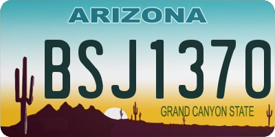 AZ license plate BSJ1370