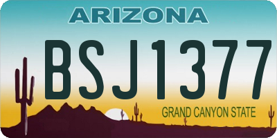 AZ license plate BSJ1377
