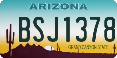 AZ license plate BSJ1378