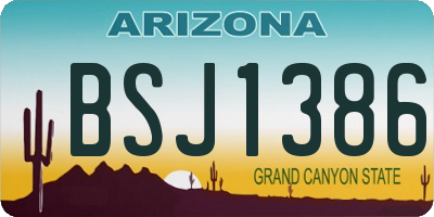 AZ license plate BSJ1386