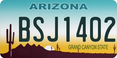 AZ license plate BSJ1402