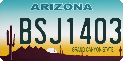 AZ license plate BSJ1403