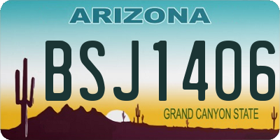 AZ license plate BSJ1406