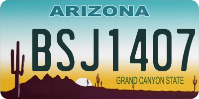 AZ license plate BSJ1407