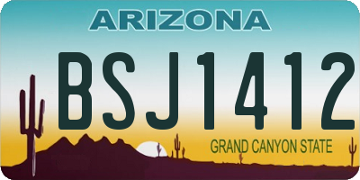 AZ license plate BSJ1412