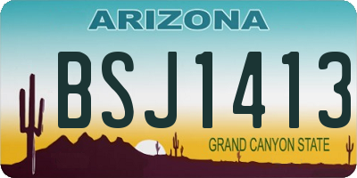 AZ license plate BSJ1413