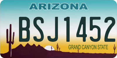 AZ license plate BSJ1452
