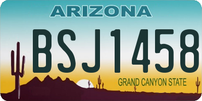 AZ license plate BSJ1458