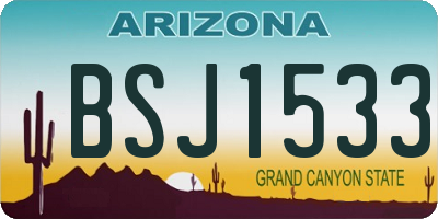 AZ license plate BSJ1533