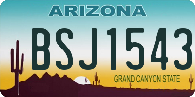 AZ license plate BSJ1543